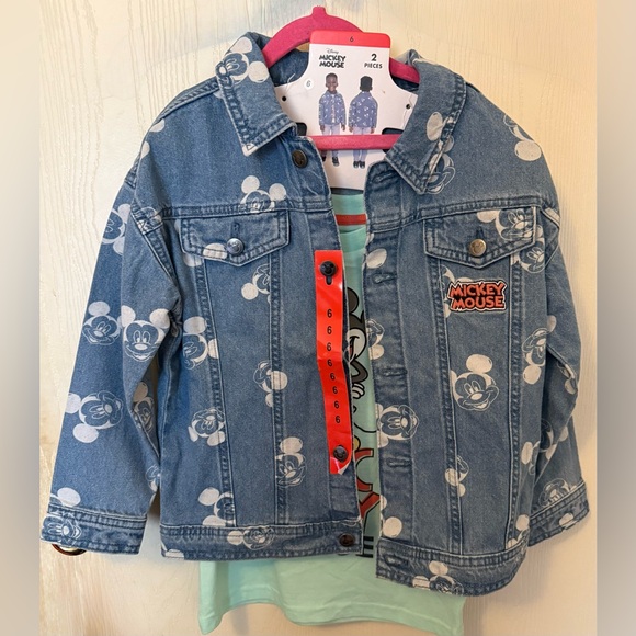 Disney Other - ⭐️Disney Mickey Mouse Denim Jacket and Tshirt Size 6